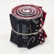 Mini Jelly Roll 10 st röd,svart vit