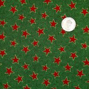 Grönt tyg med röda stjärnor