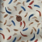 Beige tyg med fjädrar