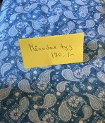 Blått tyg med pasely mönster