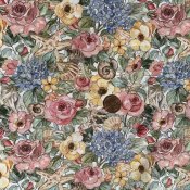 Tyg med vackra blommor