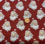 Rött tyg med tomtar