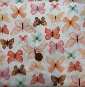 Ljust tyg med fjärilar