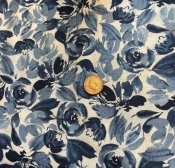 Blått tyg med rosor