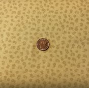 Gult tyg med små blommor och blad