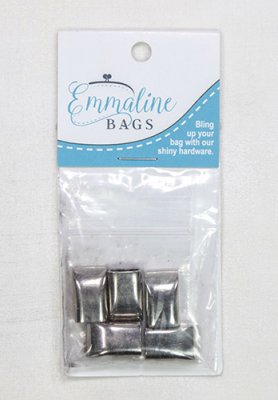 Emmaline silver Zipper cord End 5 st