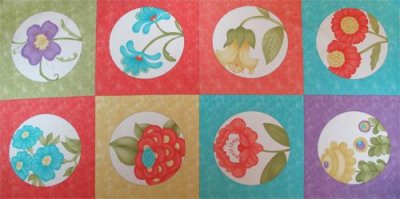 Panel med blommor 1 rapport 60 cm.