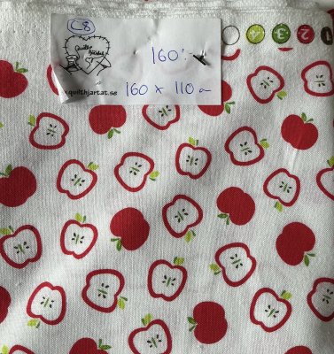 Ljust tyg med äpple